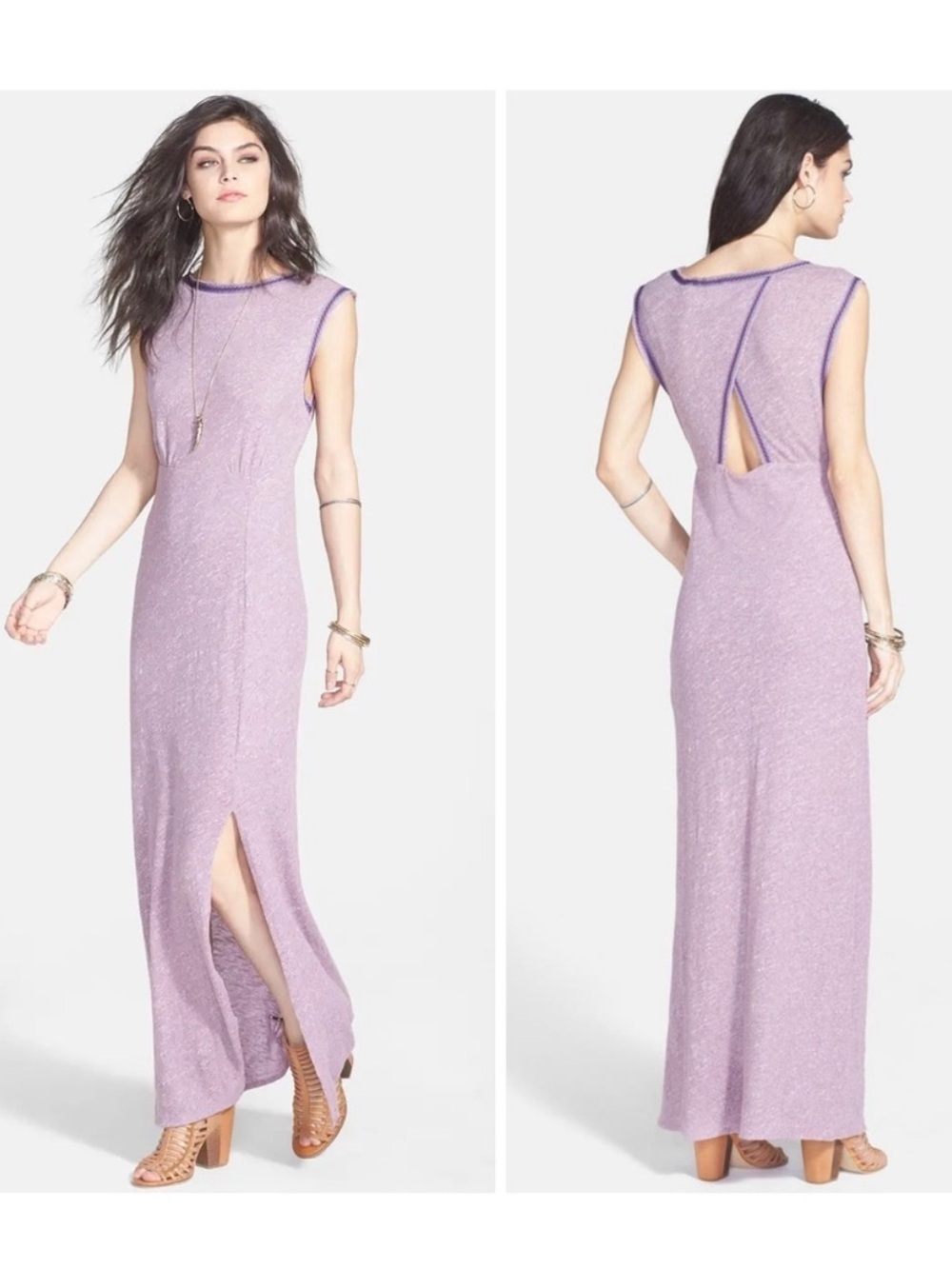 Free People Purple Sabrina Maxi Cutout Dress